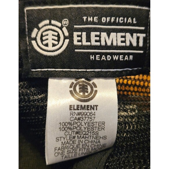 Element Snapback Hat Headwear Black Red White Adjustable Strap Trucker Hat - Picture 2 of 3